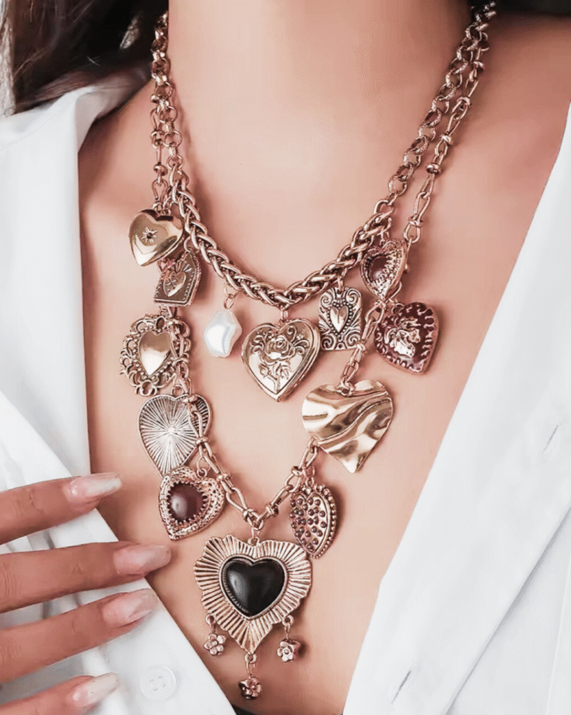 Metal Heart Necklace Lunariyourshop 819x1024